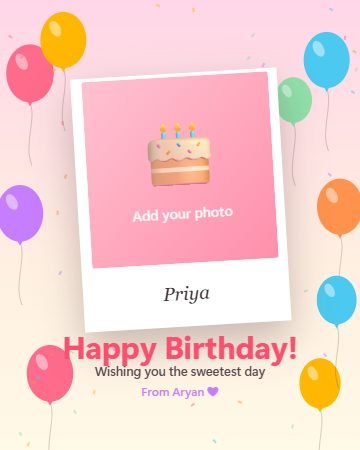 Balloon Party birthday card design