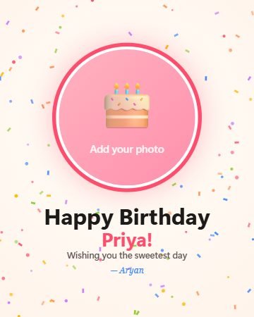 Confetti Pop birthday card design
