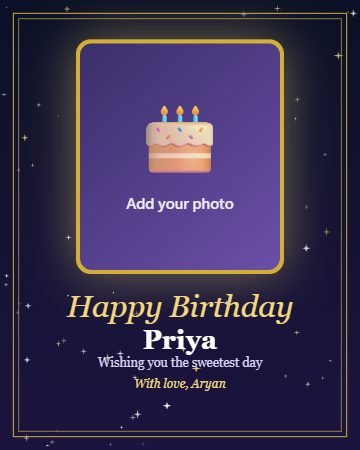 Golden Night birthday card design